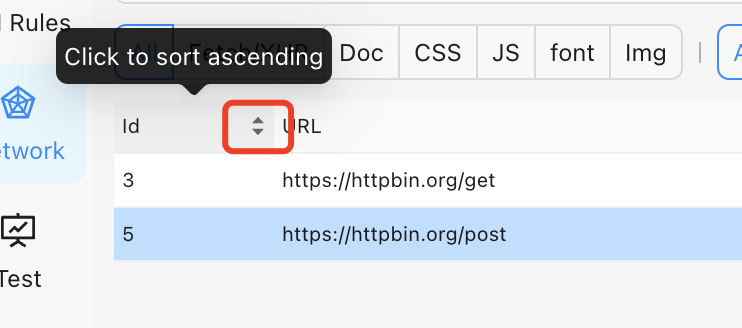 Column Sorting